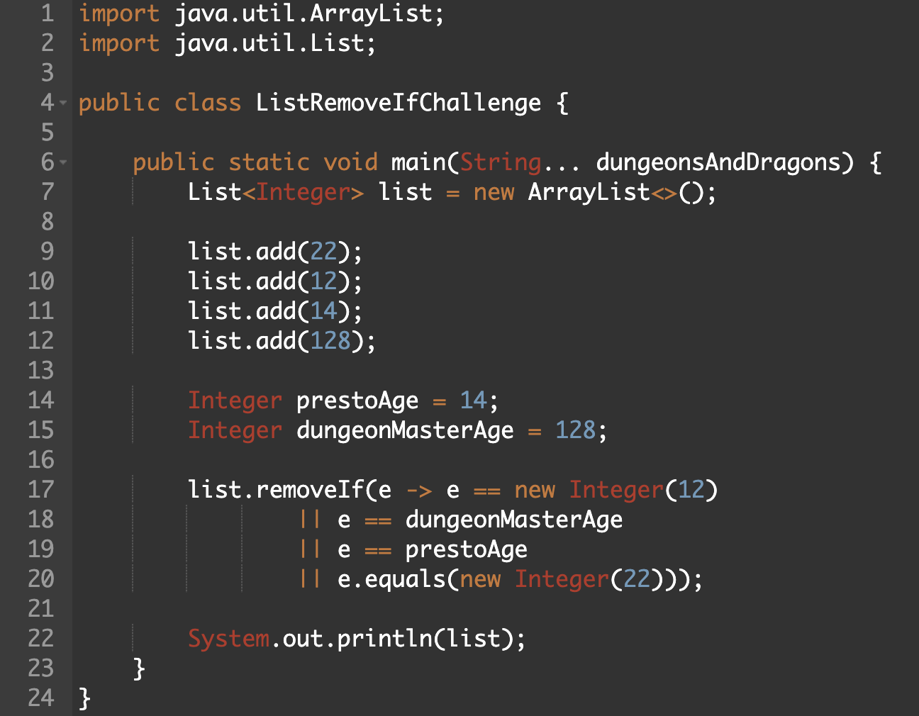 java list removeif performance