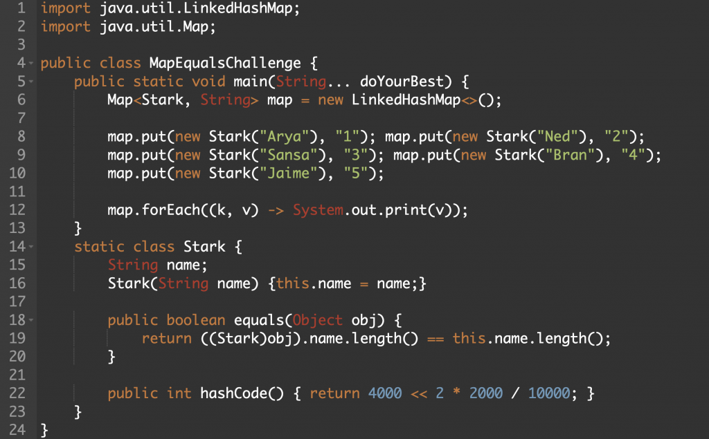 00:04:56 Map equals hashcode Challenge - Java