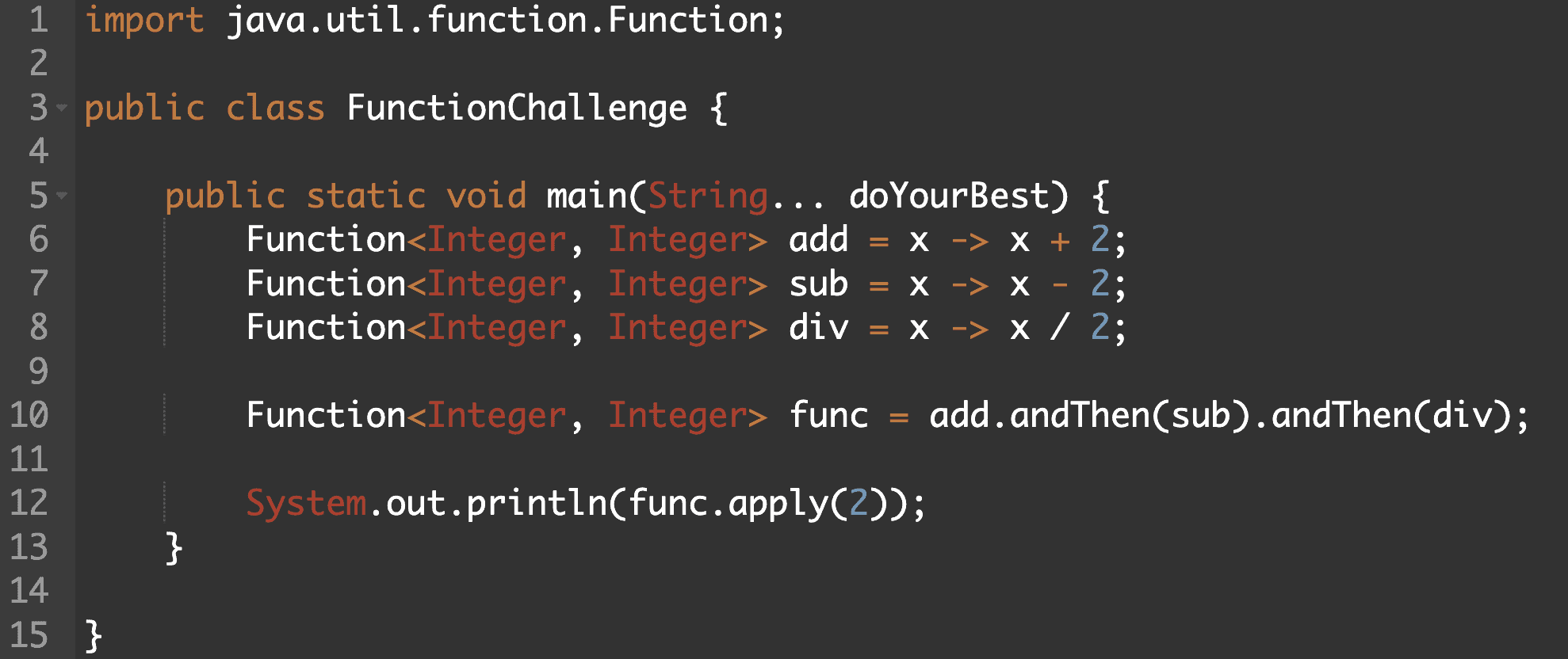 Function Calculation Java Challenge