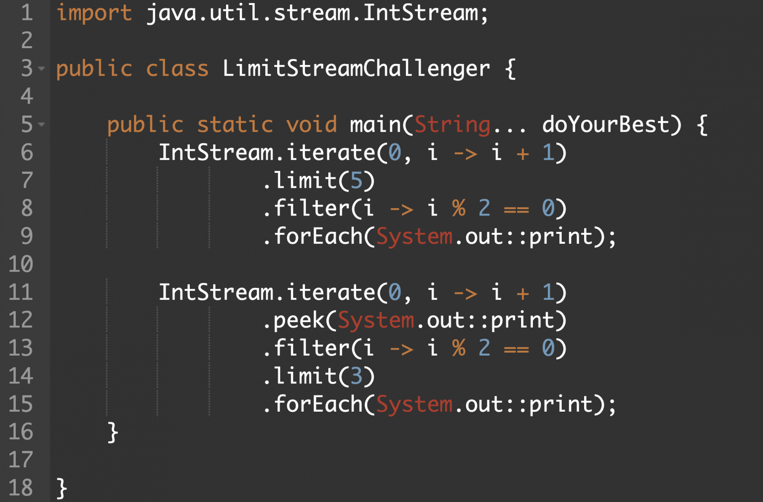 Stream limit filter Java Challenge