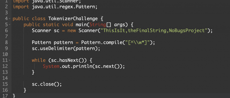 tokenizer regex java
